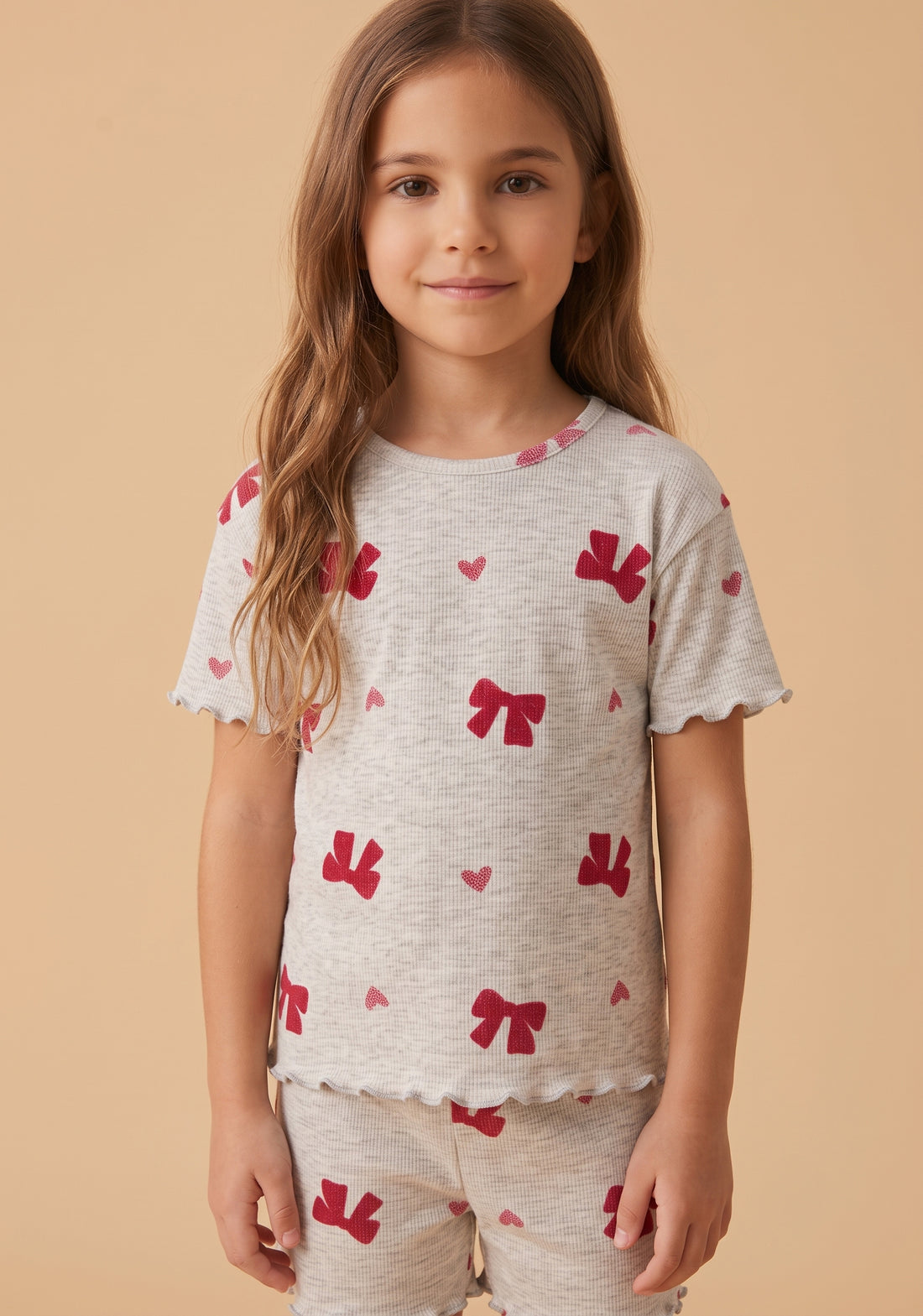 Girls’ Bow & Heart Derby Shorts Set