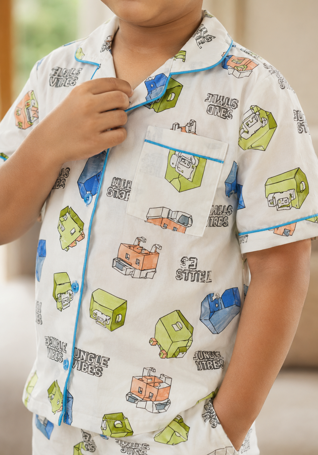 Pixel Play Kids Cotton Pajama Set