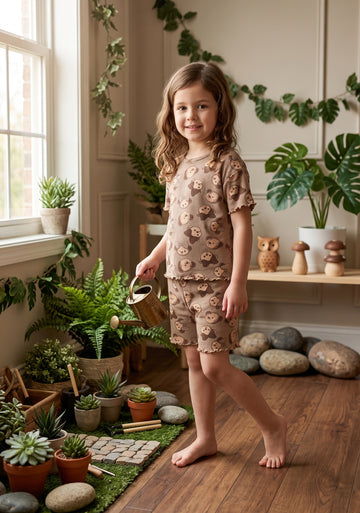 Girls’ Teddy Bear Bow Derby Shorts Set