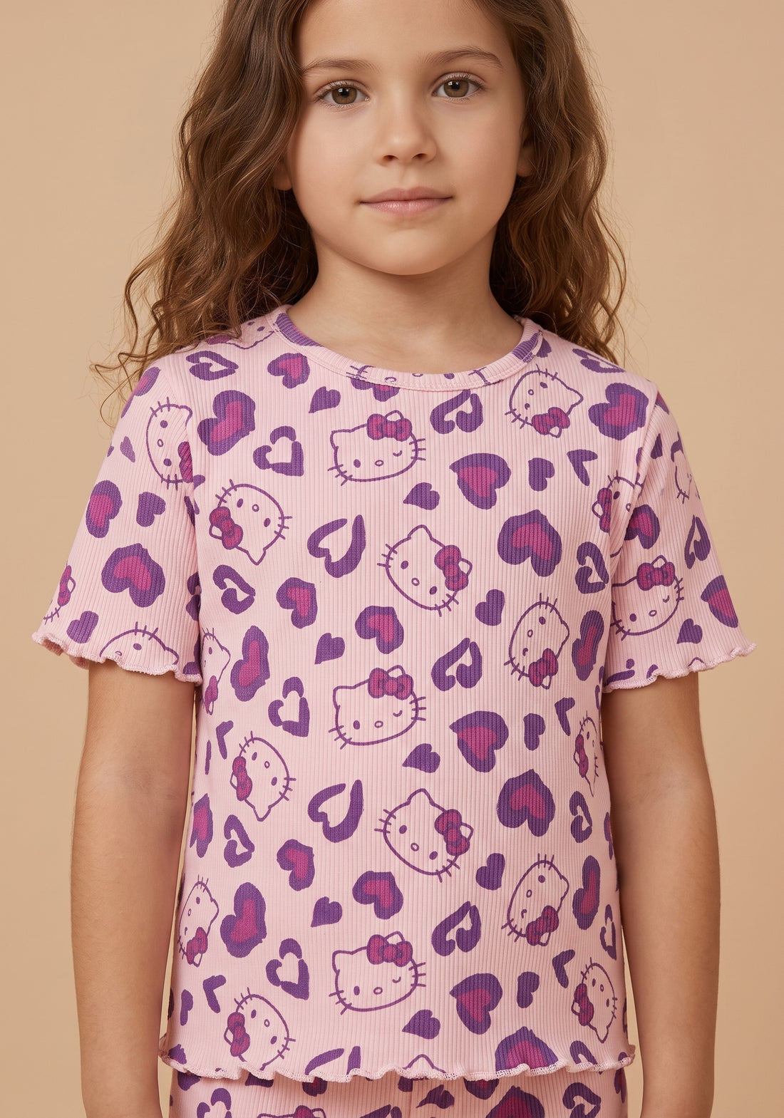 Girls’ Kitty & Hearts Derby Shorts Set