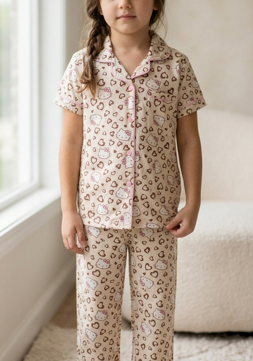 Cozy Hearts Kids Cotton Pajama Set