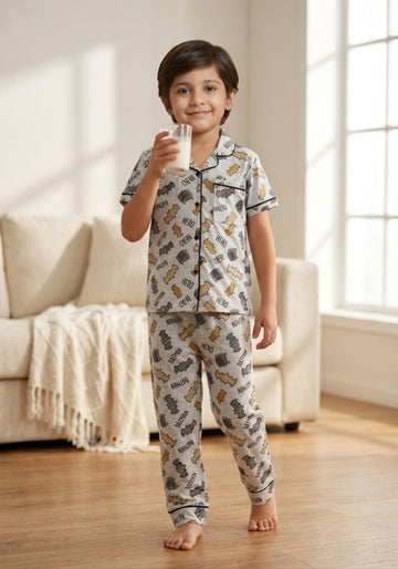 Batman Grey Kids Cotton Pajama Set