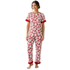 Ladies Frill Pj Set Half Sleeve - Image 5