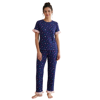 Ladies Frill Pj Set Half Sleeve - Image 3